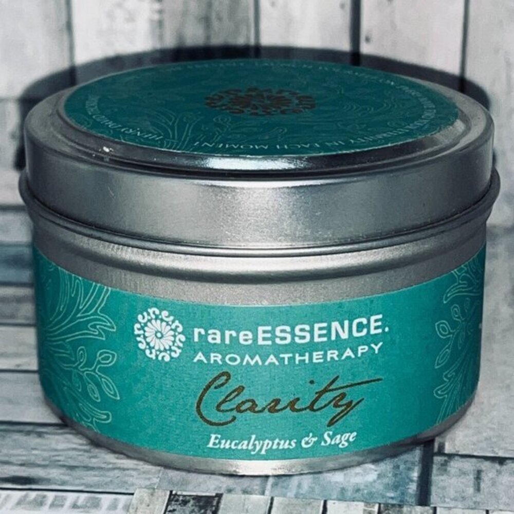💖3/$15💖 rareESSENCE Clarity Travel Tin Candle 4oz 100% Pure Essential Oils